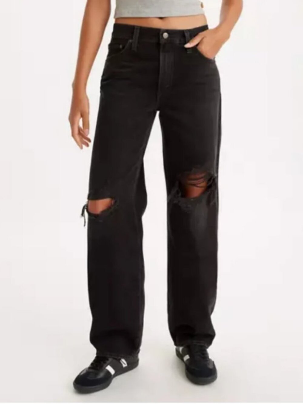 Levi's Black Baggy Dad Jean in Rake It Up - 28"